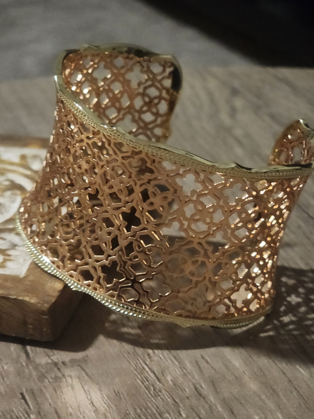 Kendra Scott Rose Gold Filigree Open Cuff Bracelet New Without Tags